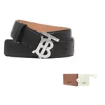 Ремень женский Burberry TB-monogram кожаный, черный - фото
