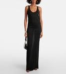 Ламе макси-платье Saint Laurent, Noir/Noir Brillant - фото 2