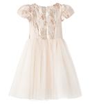 Платье из цветочного жаккарда Monnalisa, Oro - фото 4