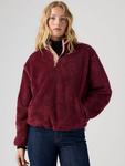 Gemma 1/4 Zip Sherpa Fleece Levi's, Burgundy - фото
