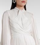 Платье с рюшами и складками Costarellos, Off-White - фото 4