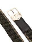 Canali плетеный ремень с пряжкой, зеленый - фото 2