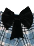 Шорты в клетку с бантом Alapage, синий - фото 3