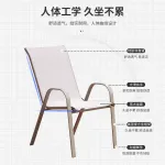 Комплект садовой мебели: 6 стульев, стол прямоугольный, прозрачный, 150 см, зонт светодиодная лента (№28), хаки - фото 6