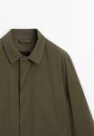 Пальто Massimo Dutti WATER-REPELLENT WINDPROOF, Khaki - фото 4