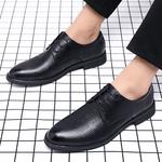 Мужские черные туфли Shanpijiang с ажурными вставками - фото 7