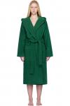 Терри халат с капюшоном Tekla, зеленый - фото