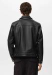 Куртка Mango Faux leather jacket, Black - фото 3
