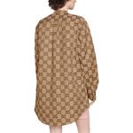 Рубашка женская Gucci Supreme, темно-коричневый - фото 4