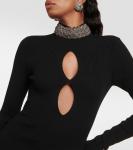 Украшенное мини-платье из смесовой шерсти Giuseppe Di Morabito, черный - фото 4