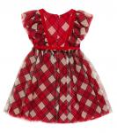 Платье в клетку тартан Monnalisa, Rubino Panna - фото 4