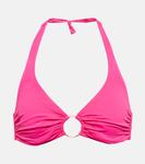 Брюссельский бикини-топ с халтернеем Melissa Odabash, фуксия - фото