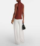 Шелковый топ Memore с халтернеем Max Mara, цвет ruggine - фото 3