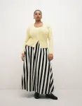 Объемная юбка в полоску из хлопкового сатина ASOS DESIGN Curve - фото