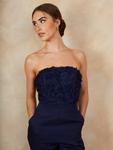 3D Floral Bandeau Jumpsuit Chi Chi London, Navy - фото 2