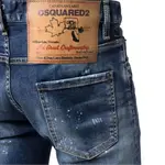 Каменные облегающие потертые джинсы DSQUARED 2, синий - фото 7