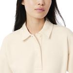 Толстовка Lacoste womens Polo Collar Sweatshirt, Off-White - фото 2