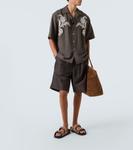 Льняные и шерстяные шорты Commas, коричневый - фото 2