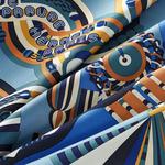 Шёлковый платок женский синий HERMES - фото 2