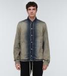 Выцветшая джинсовая рубашка-пиджак Rick Owens, Brown Denim - фото 3