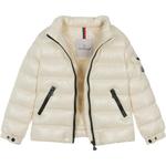 Детская пуховая куртка Moncler, цвет слоновая кость белый - фото 4