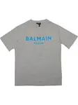 Футболка с принтом BALMAIN, серый - фото