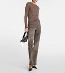 Джинсы bootcut из кожи с высокой посадкой Re/Done, серый - фото 2