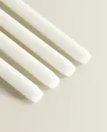Длинная цилиндрическая свеча (4 шт. в упаковке) Zara Home, белый - фото 7