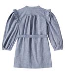 Платье Tosca из хлопка с оборками Bonpoint, Bleu Moyen - фото 4