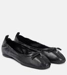 Кожаные балетки с бантом H684 Hogan, Nero - фото