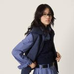 Шерстяной топ MIU MIU, темно-синий - фото 3