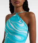 Купальник Marmo с бретелями-хомутом Pucci, Turquoise - фото 4