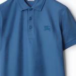 Хлопковая поло Burberry, синий - фото 5