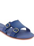 Шлепанцы с пряжками Santoni, синий - фото 6