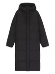 Стеганое пальто с капюшоном Hugo, черный - фото
