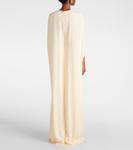 Украшенное платье с накидкой Erdem, слоновая кость - фото 3