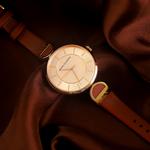 ARMANI EXCHANGE Часы AE Quartz Movement Leather Strap Gold Dial Women's Watch - фото 11