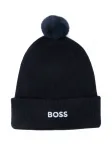 Шапка с помпоном BOSS, синий - фото