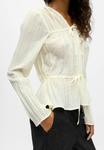 Блуза Object Blouse, Sandshell/Off-White - фото 4