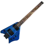 Электрогитара BootLegger Guitar Spade Gibson Scale 24.75 Headless Guitar With Case 2022 Blue Clear - фото