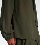 Блузка из креп-жоржета Alaïa, оливковый - фото 5