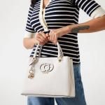 GUESS женская сумка Calebra Status Satchel, Off-White - фото 3