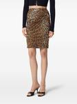Versace мини-юбка с леопардовым принтом, коричневый - фото 3