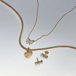 Серьги Sparkling Bow Stud Pandora, покрытие - золото - фото 4