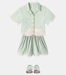 Кожаные сандалии с бантом PèPè, Celadon - фото 2