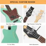 Бас-гитара Green Glarry GIB с 4 струнами и усилителем 20 Вт - фото 3