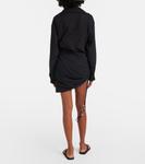 Плиссированное хлопковое платье-накидка Azura SIR, черный - фото 3