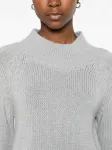 Свитер в рубчик Intrecci, серый - фото 4