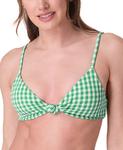 Женский бикини-топ "Санторини" в клетку Andie, Green Gingham - фото