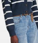 Хлопковый кардиган Brunello Cucinelli, Blu Freddo + Panama + Nutshell - фото 5